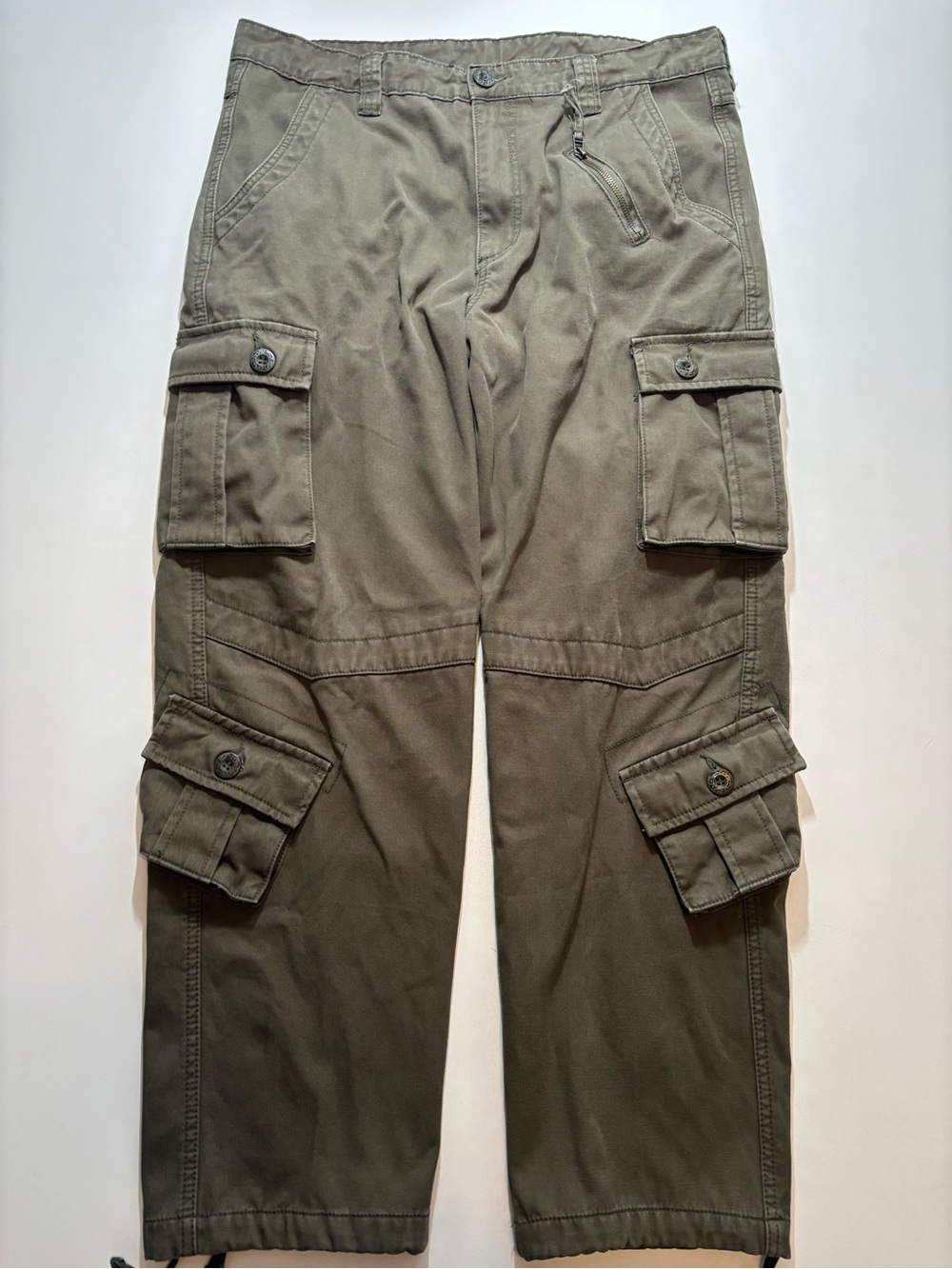 Men’s military style cargo utility green multiple pocket insulated pants